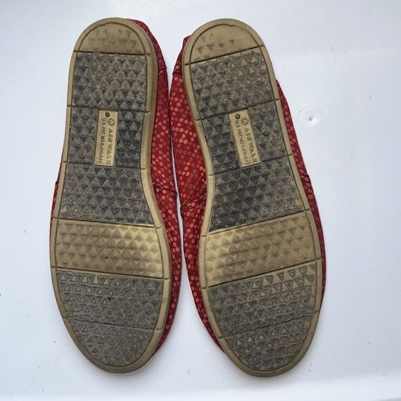 Airwalk Red Light Polka Dots Canvas Flats - Size 6 1/2 - Picture 5 of 6